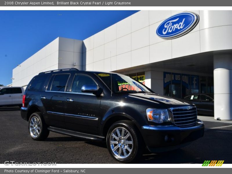 Brilliant Black Crystal Pearl / Light Graystone 2008 Chrysler Aspen Limited