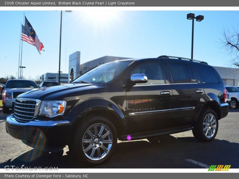 Brilliant Black Crystal Pearl / Light Graystone 2008 Chrysler Aspen Limited