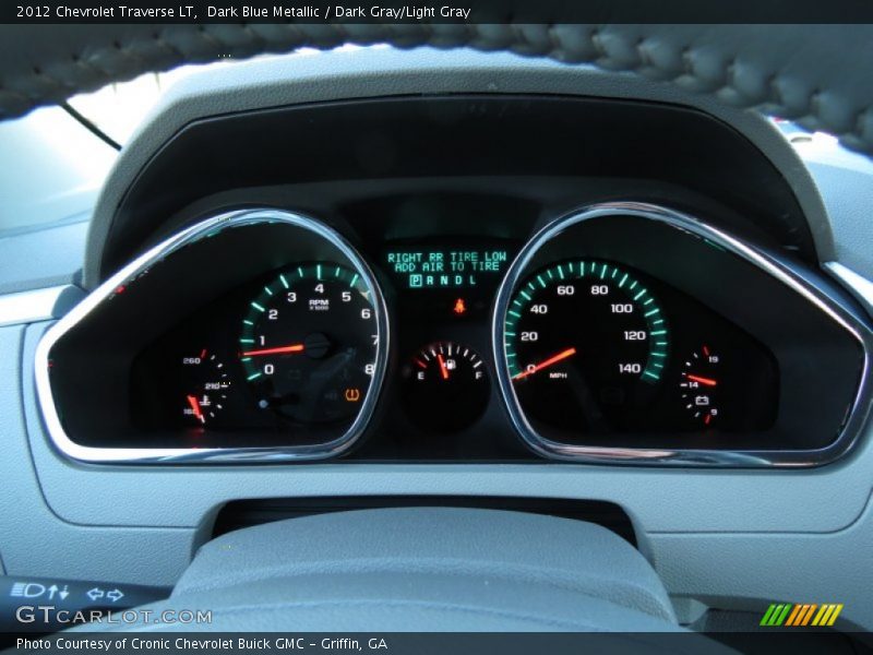 Dark Blue Metallic / Dark Gray/Light Gray 2012 Chevrolet Traverse LT