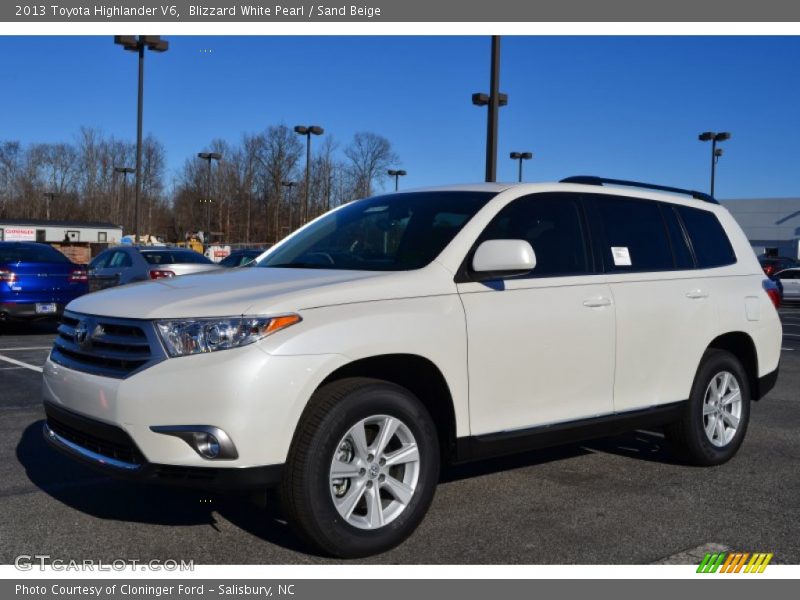 Blizzard White Pearl / Sand Beige 2013 Toyota Highlander V6
