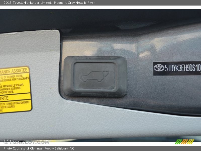 Magnetic Gray Metallic / Ash 2013 Toyota Highlander Limited