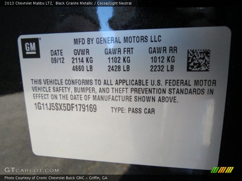 Black Granite Metallic / Cocoa/Light Neutral 2013 Chevrolet Malibu LTZ