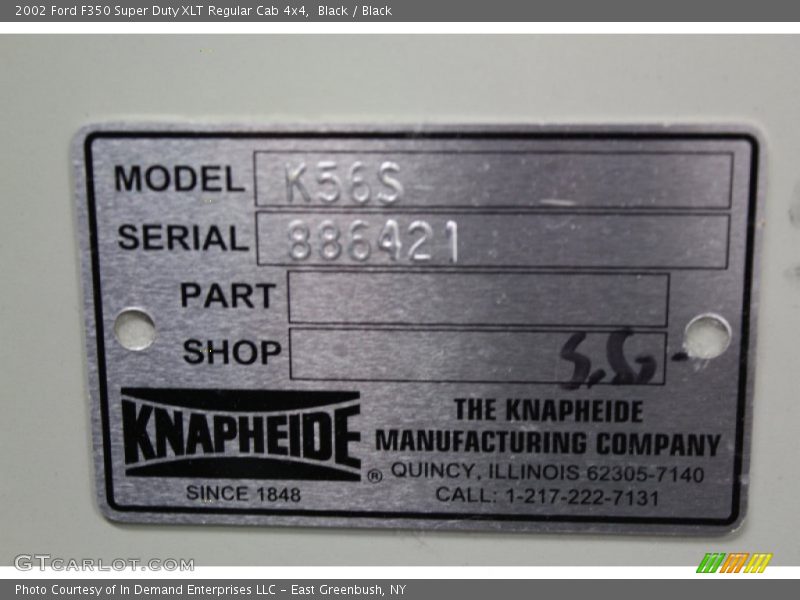 Black / Black 2002 Ford F350 Super Duty XLT Regular Cab 4x4