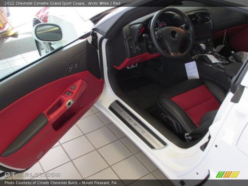 Arctic White / Red 2012 Chevrolet Corvette Grand Sport Coupe