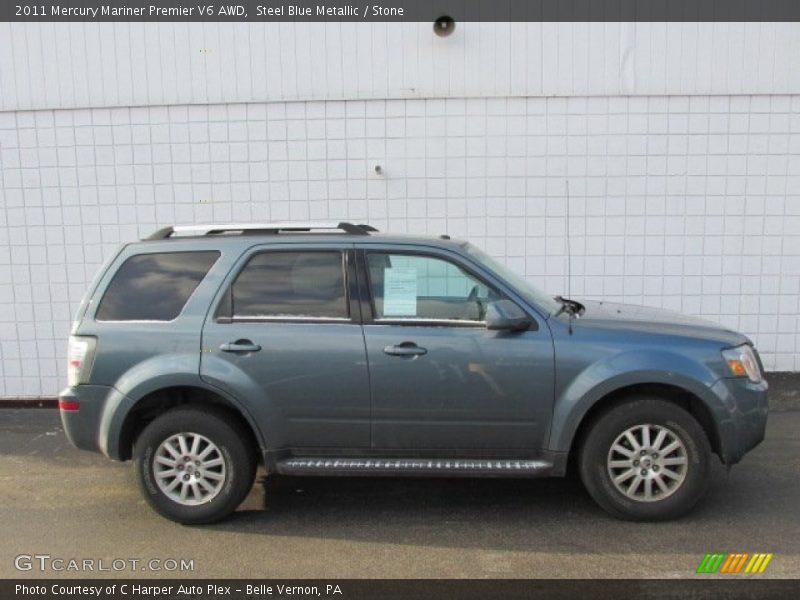 Steel Blue Metallic / Stone 2011 Mercury Mariner Premier V6 AWD