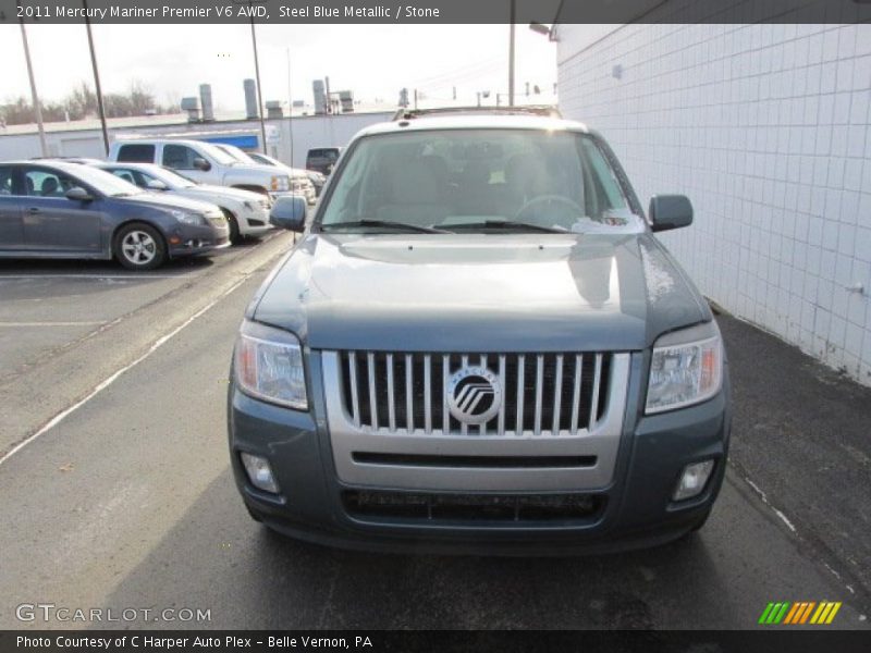 Steel Blue Metallic / Stone 2011 Mercury Mariner Premier V6 AWD