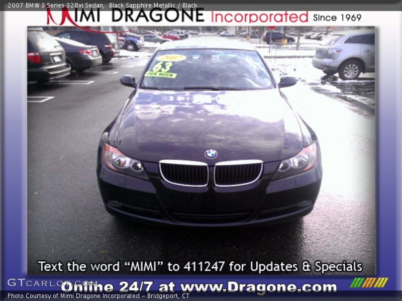 Black Sapphire Metallic / Black 2007 BMW 3 Series 328xi Sedan