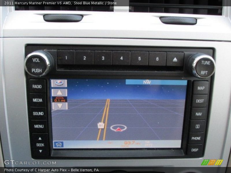 Steel Blue Metallic / Stone 2011 Mercury Mariner Premier V6 AWD