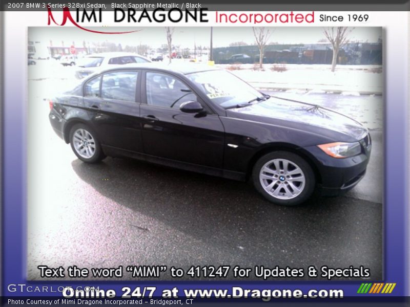 Black Sapphire Metallic / Black 2007 BMW 3 Series 328xi Sedan