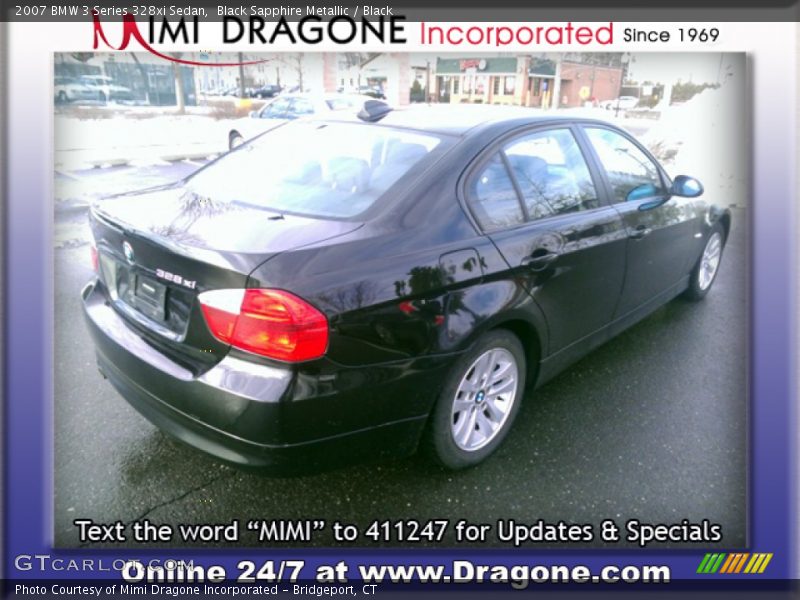Black Sapphire Metallic / Black 2007 BMW 3 Series 328xi Sedan