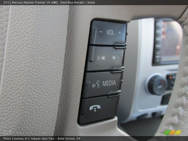 Steel Blue Metallic / Stone 2011 Mercury Mariner Premier V6 AWD