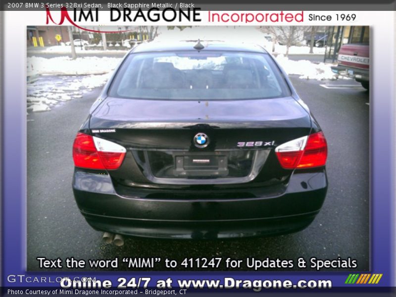Black Sapphire Metallic / Black 2007 BMW 3 Series 328xi Sedan