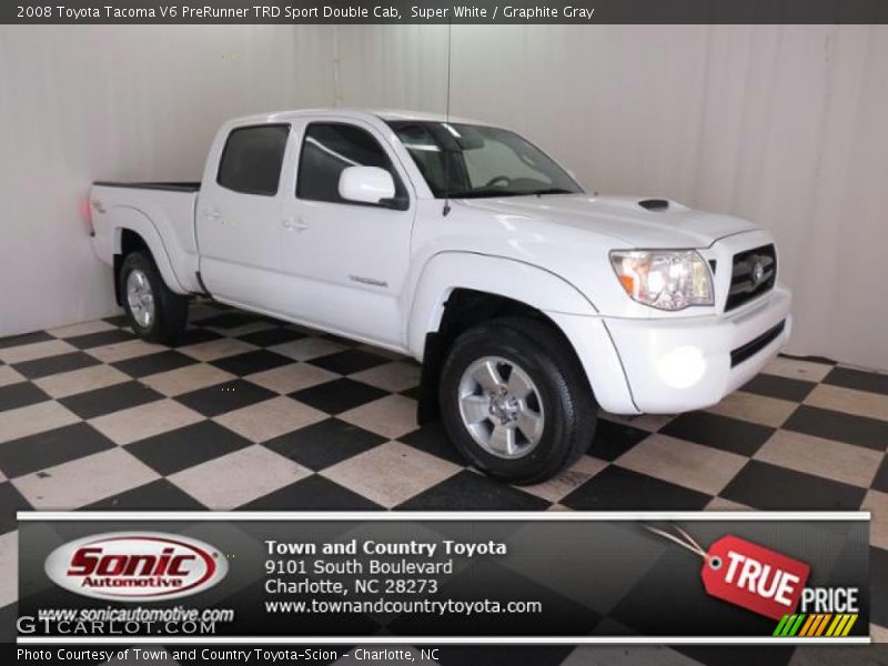 Super White / Graphite Gray 2008 Toyota Tacoma V6 PreRunner TRD Sport Double Cab