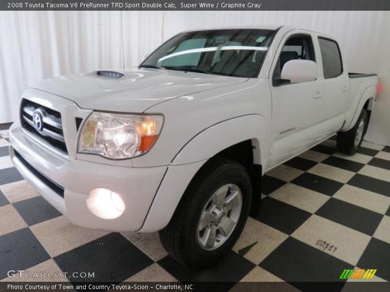 Super White / Graphite Gray 2008 Toyota Tacoma V6 PreRunner TRD Sport Double Cab