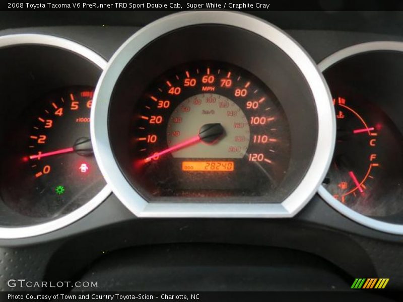 Super White / Graphite Gray 2008 Toyota Tacoma V6 PreRunner TRD Sport Double Cab
