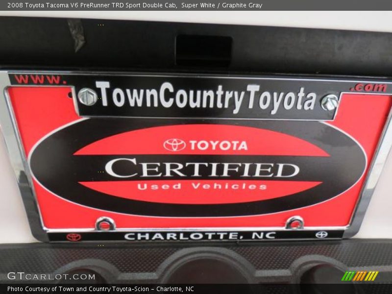 Super White / Graphite Gray 2008 Toyota Tacoma V6 PreRunner TRD Sport Double Cab