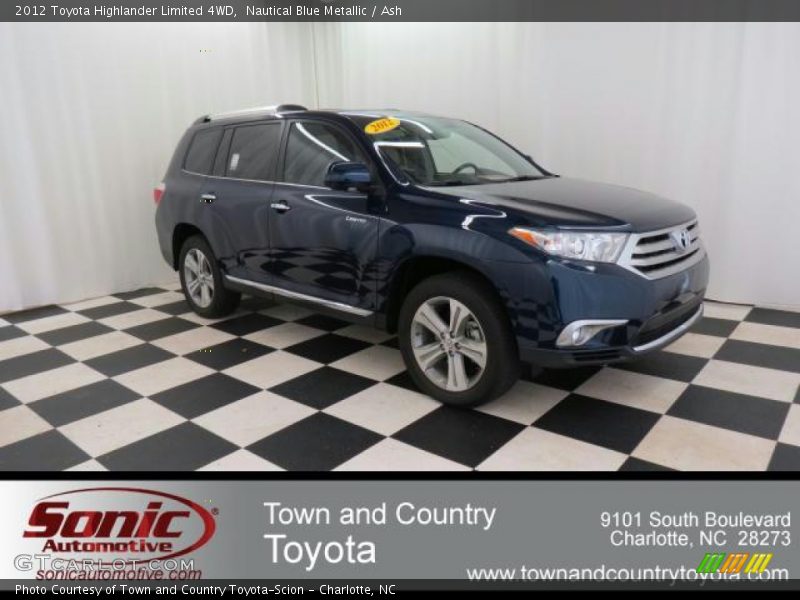 Nautical Blue Metallic / Ash 2012 Toyota Highlander Limited 4WD
