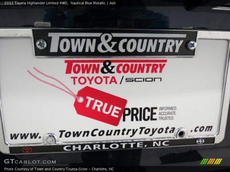 Nautical Blue Metallic / Ash 2012 Toyota Highlander Limited 4WD