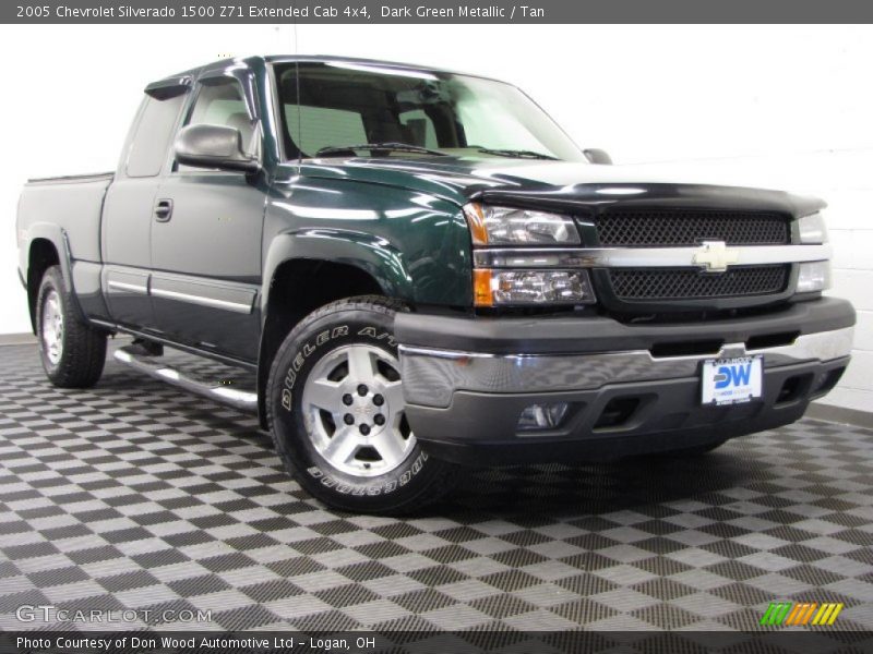 Dark Green Metallic / Tan 2005 Chevrolet Silverado 1500 Z71 Extended Cab 4x4