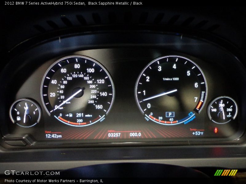  2012 7 Series ActiveHybrid 750i Sedan ActiveHybrid 750i Sedan Gauges