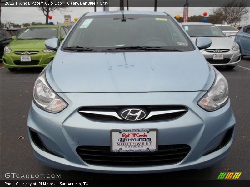 Clearwater Blue / Gray 2013 Hyundai Accent GS 5 Door