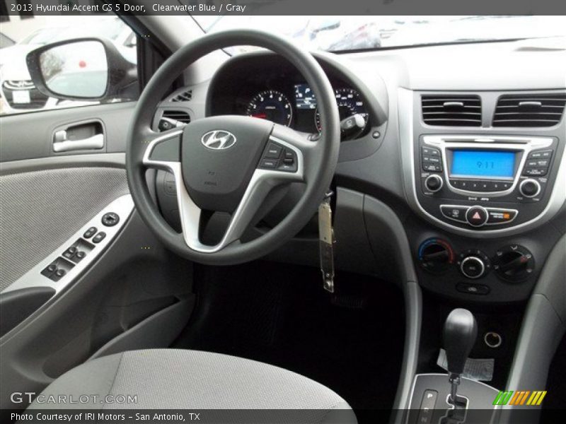 Clearwater Blue / Gray 2013 Hyundai Accent GS 5 Door