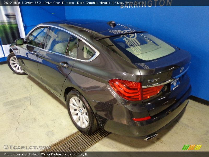 Dark Graphite Metallic II / Ivory White/Black 2012 BMW 5 Series 550i xDrive Gran Turismo