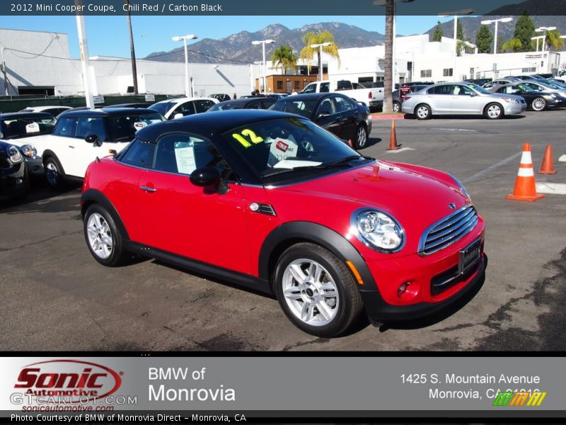Chili Red / Carbon Black 2012 Mini Cooper Coupe
