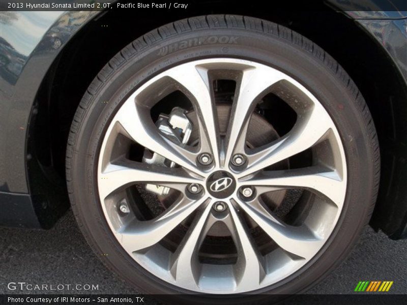 Pacific Blue Pearl / Gray 2013 Hyundai Sonata Limited 2.0T