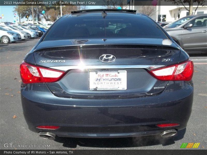 Pacific Blue Pearl / Gray 2013 Hyundai Sonata Limited 2.0T