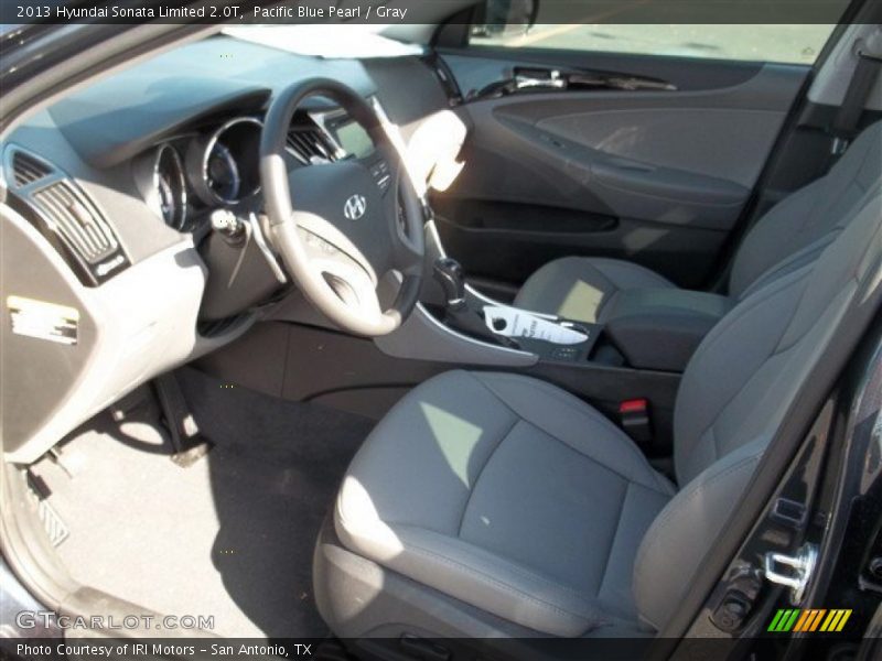 Pacific Blue Pearl / Gray 2013 Hyundai Sonata Limited 2.0T