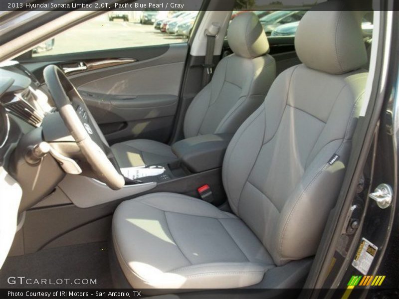 Pacific Blue Pearl / Gray 2013 Hyundai Sonata Limited 2.0T