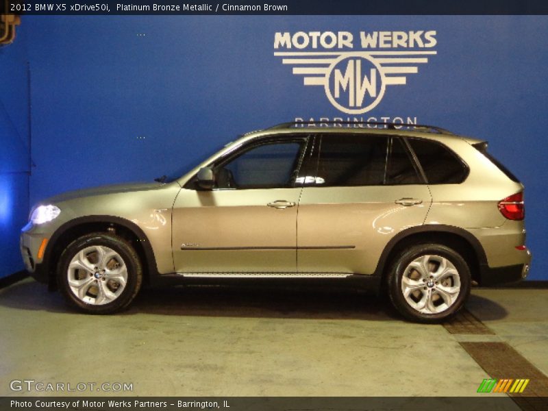 Platinum Bronze Metallic / Cinnamon Brown 2012 BMW X5 xDrive50i