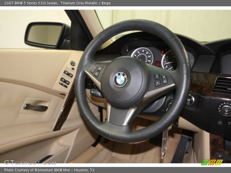 Titanium Grey Metallic / Beige 2007 BMW 5 Series 530i Sedan