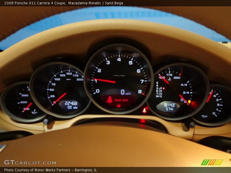 Macadamia Metallic / Sand Beige 2008 Porsche 911 Carrera 4 Coupe