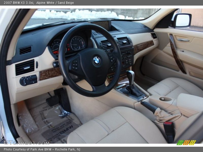 Alpine White / Sand Beige 2007 BMW X3 3.0si