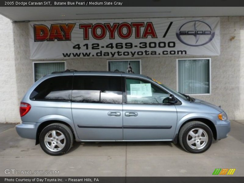 Butane Blue Pearl / Medium Slate Gray 2005 Dodge Caravan SXT