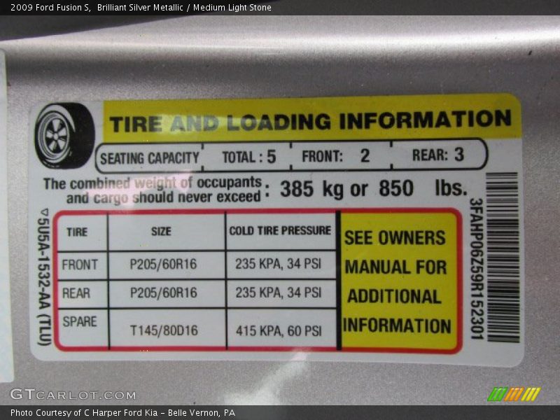 Brilliant Silver Metallic / Medium Light Stone 2009 Ford Fusion S