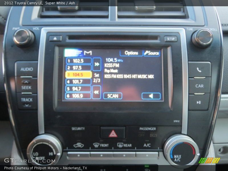 Super White / Ash 2012 Toyota Camry LE