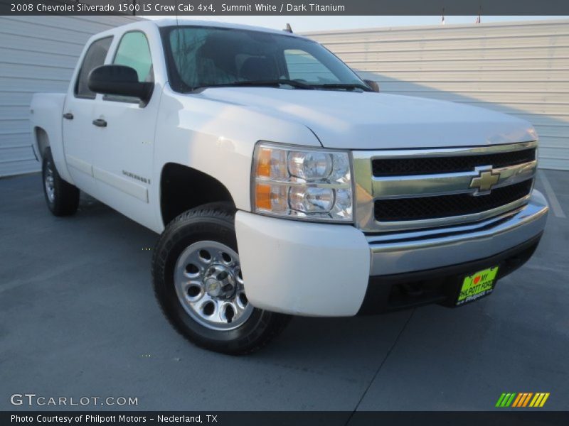 Summit White / Dark Titanium 2008 Chevrolet Silverado 1500 LS Crew Cab 4x4