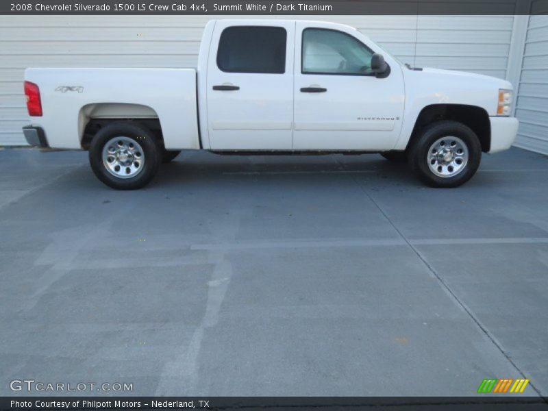 Summit White / Dark Titanium 2008 Chevrolet Silverado 1500 LS Crew Cab 4x4