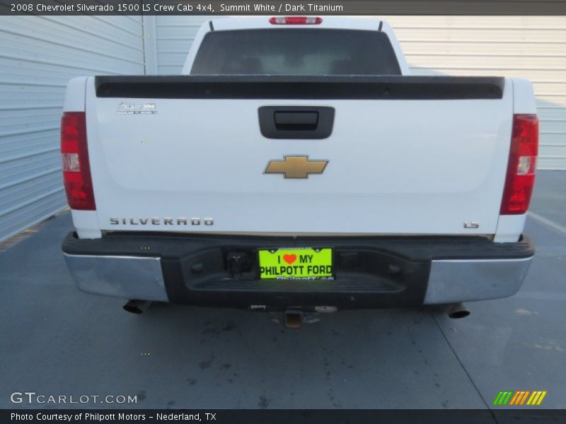 Summit White / Dark Titanium 2008 Chevrolet Silverado 1500 LS Crew Cab 4x4