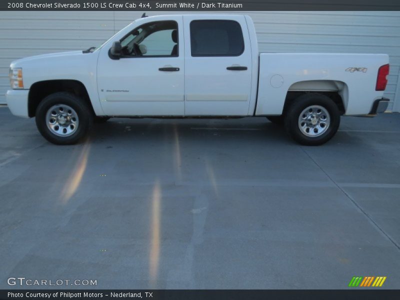 Summit White / Dark Titanium 2008 Chevrolet Silverado 1500 LS Crew Cab 4x4