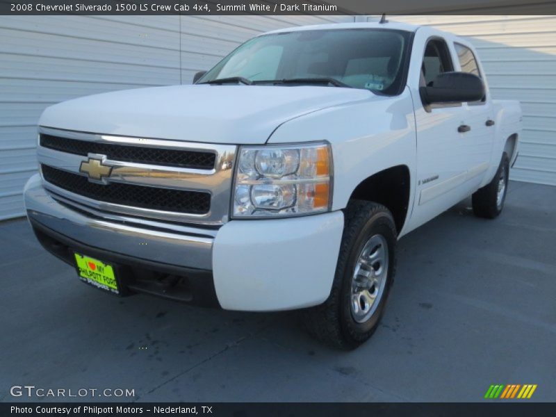 Summit White / Dark Titanium 2008 Chevrolet Silverado 1500 LS Crew Cab 4x4