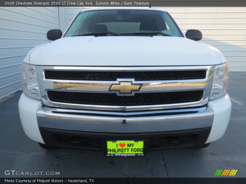 Summit White / Dark Titanium 2008 Chevrolet Silverado 1500 LS Crew Cab 4x4