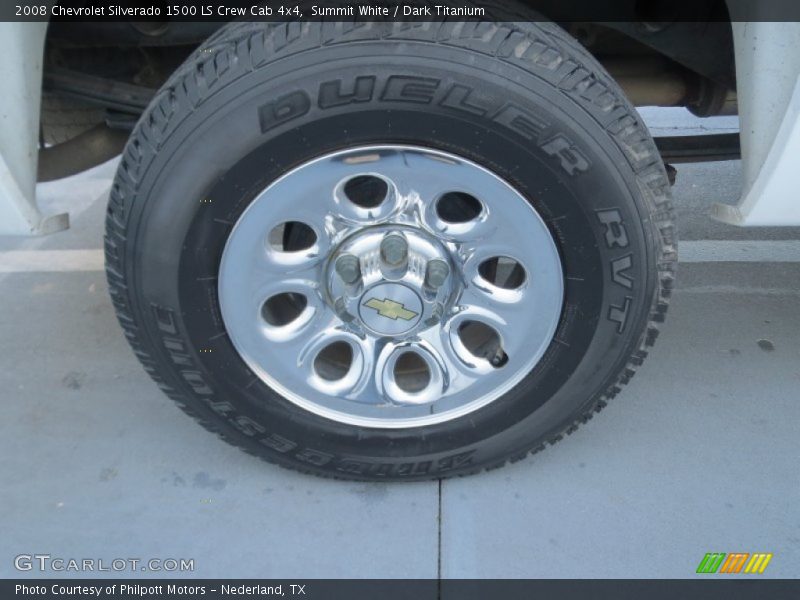 Summit White / Dark Titanium 2008 Chevrolet Silverado 1500 LS Crew Cab 4x4