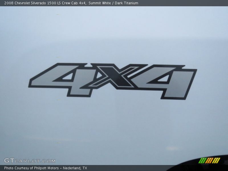 Summit White / Dark Titanium 2008 Chevrolet Silverado 1500 LS Crew Cab 4x4