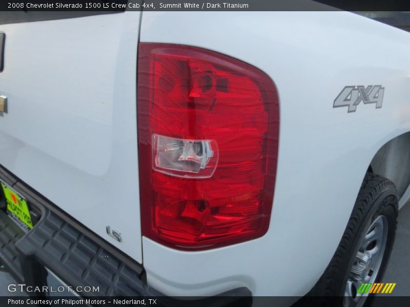 Summit White / Dark Titanium 2008 Chevrolet Silverado 1500 LS Crew Cab 4x4
