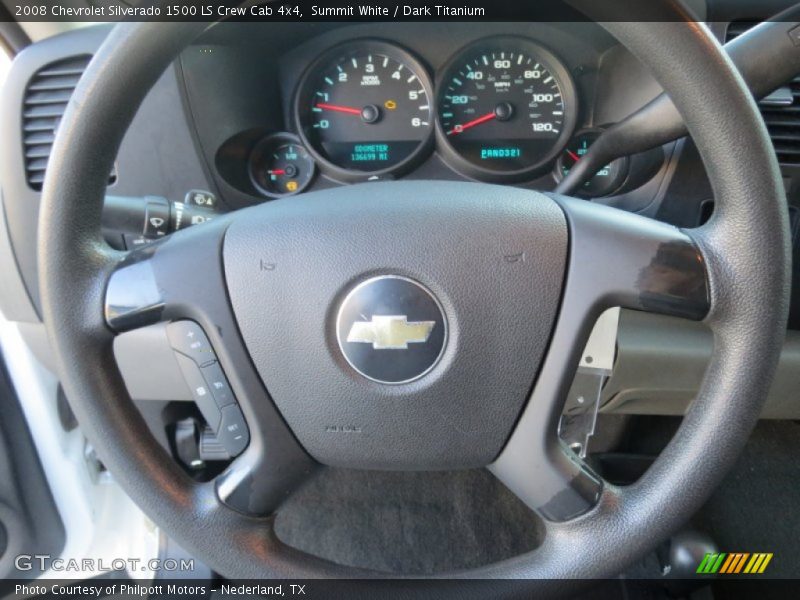 Summit White / Dark Titanium 2008 Chevrolet Silverado 1500 LS Crew Cab 4x4