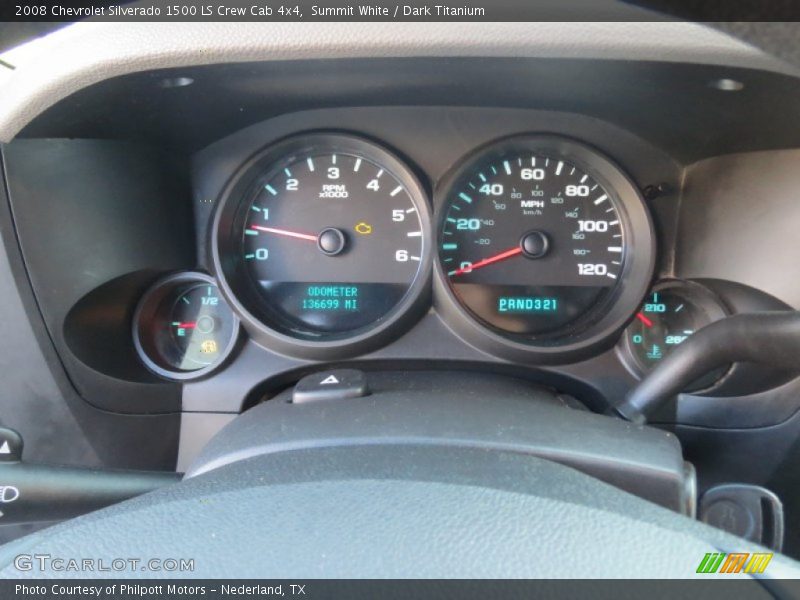 Summit White / Dark Titanium 2008 Chevrolet Silverado 1500 LS Crew Cab 4x4